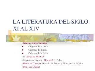 la literatura del siglo xi al xiv