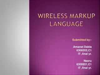 Wireless Markup Language