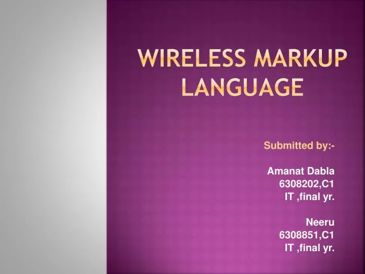 wireless markup language