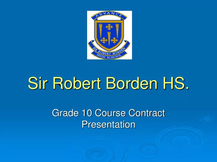 grade 10 course contract presentation