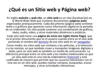 qu es un sitio web y p gina web