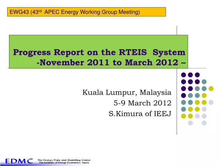 progress report on the rteis system november 2011 to march 2012