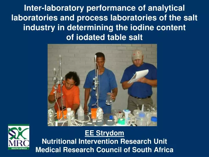 ee strydom nutritional intervention research unit medical research council of south africa
