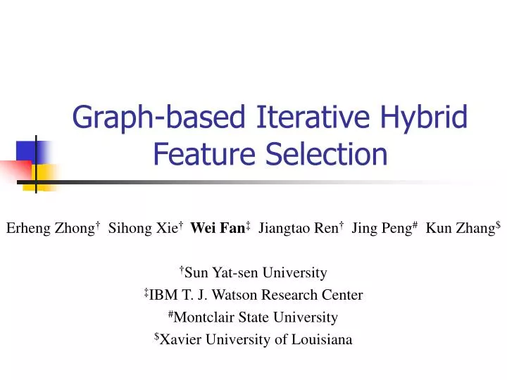 graph based iterative hybrid feature selection