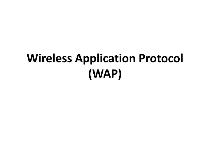 wireless application protocol wap