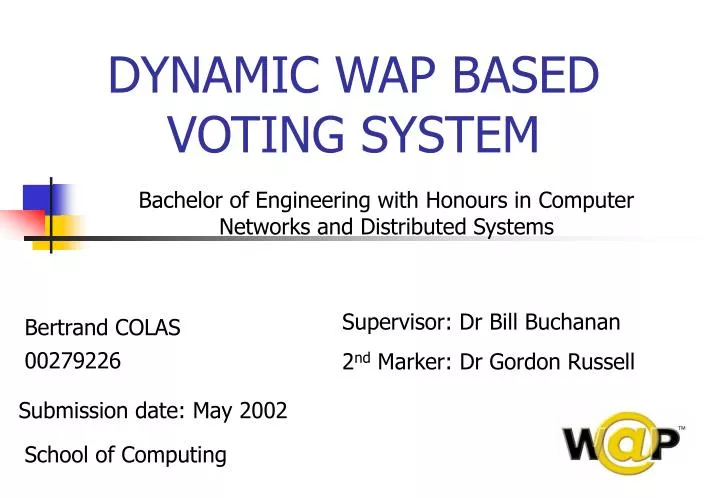dynamic wap based voting system