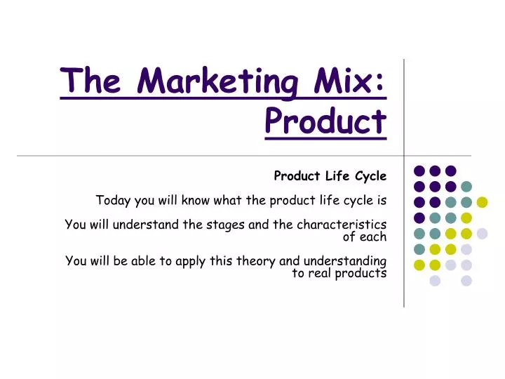 the marketing mix product