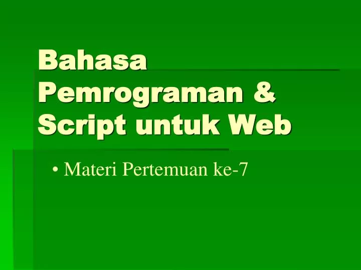 bahasa pemrograman script untuk web
