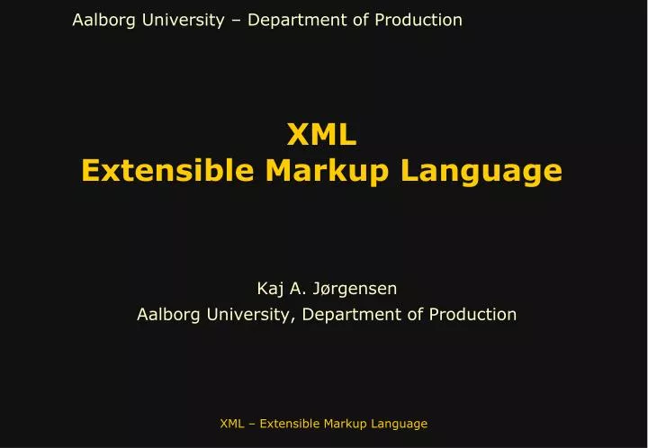 xml extensible markup language