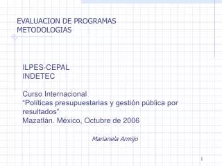 evaluacion de programas metodologias
