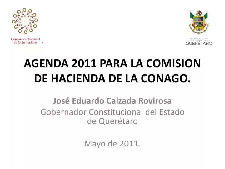 agenda 2011 para la comision de hacienda de la conago