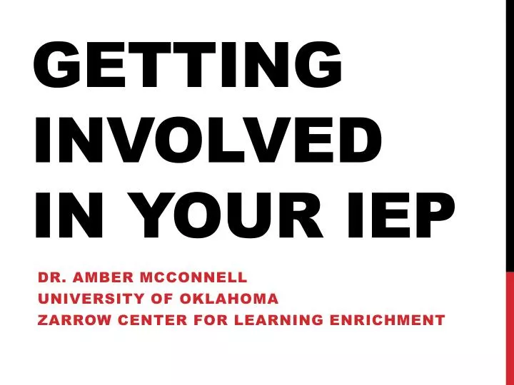 getting involved in your iep
