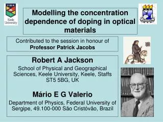 Modelling the concentration dependence of doping in optical materials