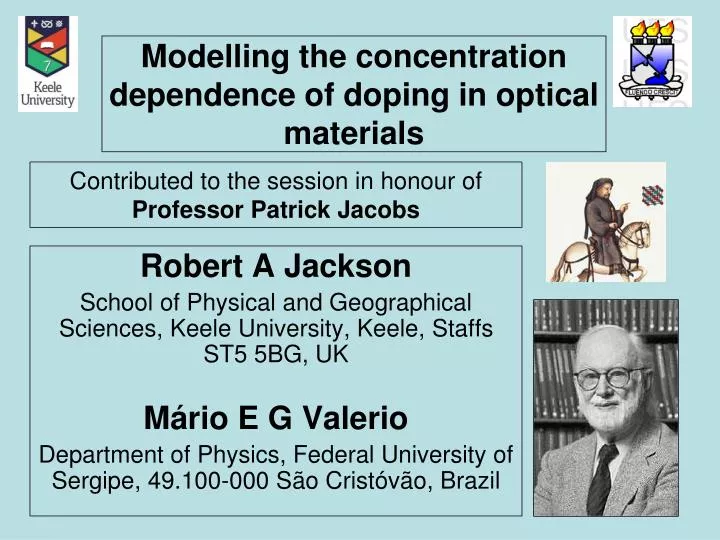 modelling the concentration dependence of doping in optical materials