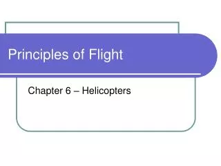 Principles of Flight