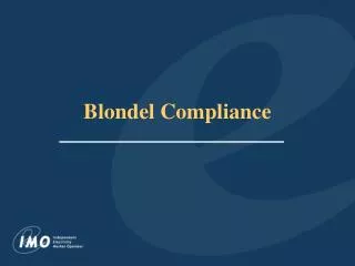 Blondel Compliance