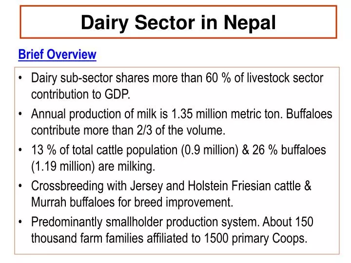 dairy sector in nepal
