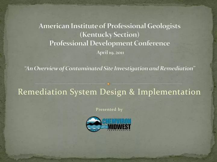 remediation system design implementation presented by
