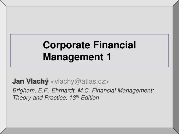 corporate financial management 1