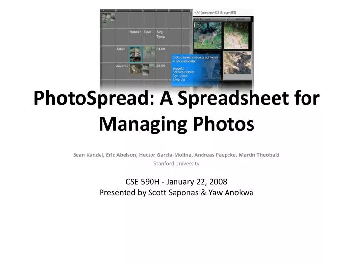 photospread a spreadsheet for managing photos