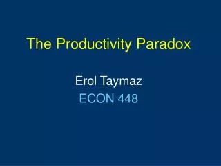 The Productivity Paradox