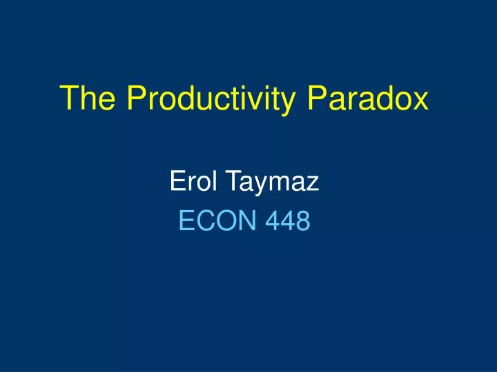 the productivity paradox