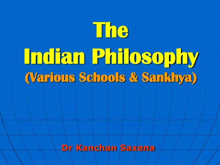 the indian philosophy various schools sankhya