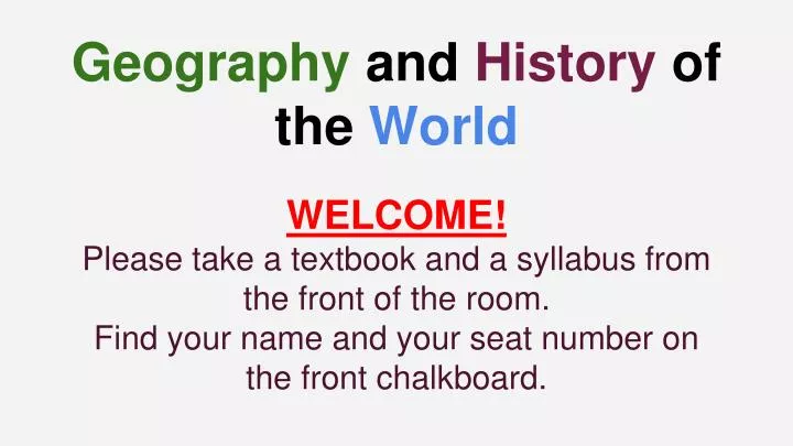 geography and history of the world