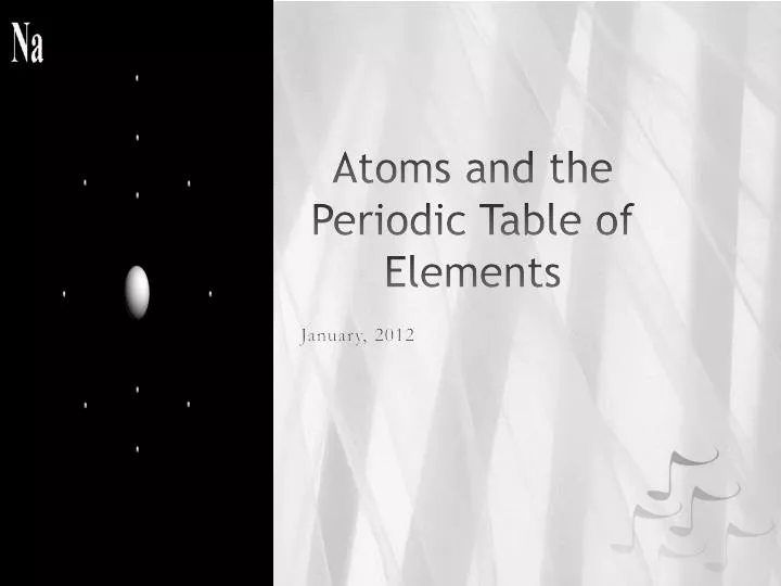 atoms and the periodic table of elements