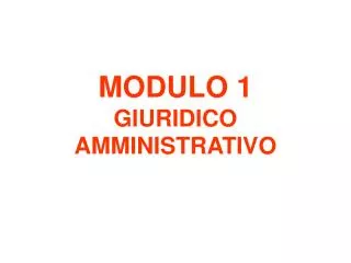 modulo 1 giuridico amministrativo