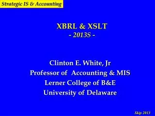 XBRL &amp; XSLT - 2013S -