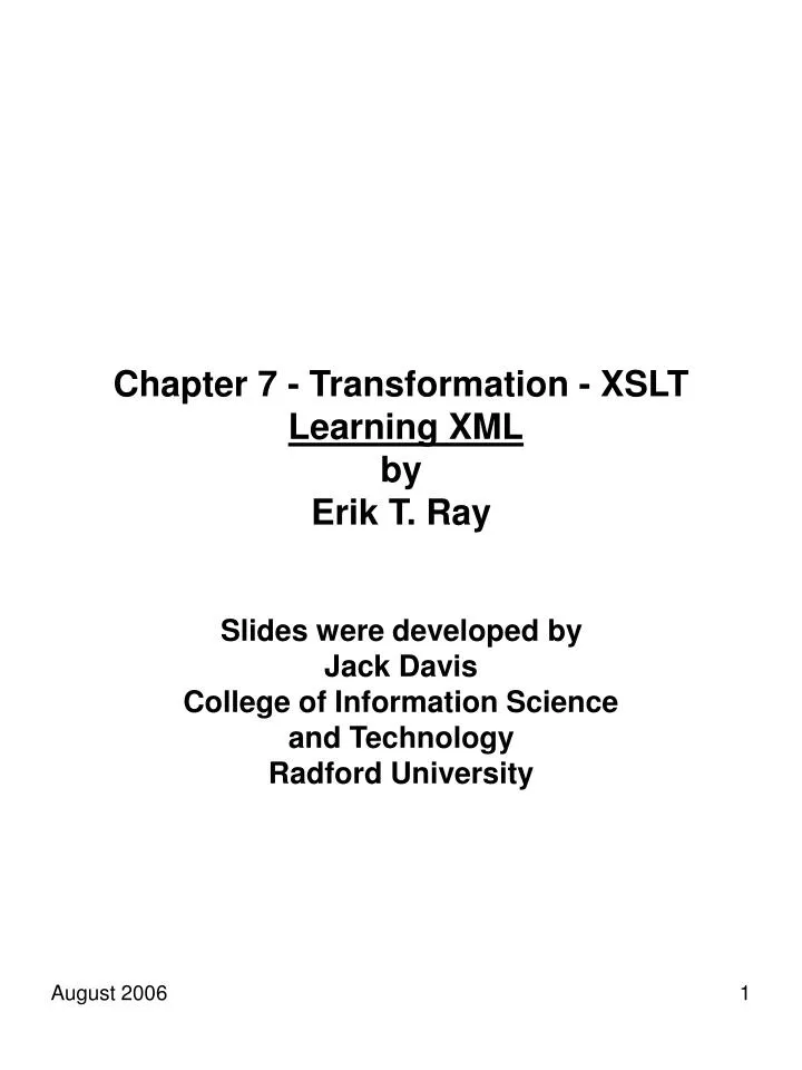 chapter 7 transformation xslt learning xml by erik t ray