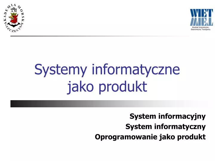 systemy informatyczne jako produkt
