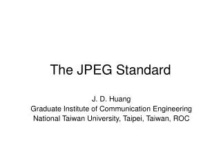 The JPEG Standard