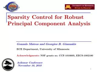 Sparsity Control for Robust Principal Component Analysis