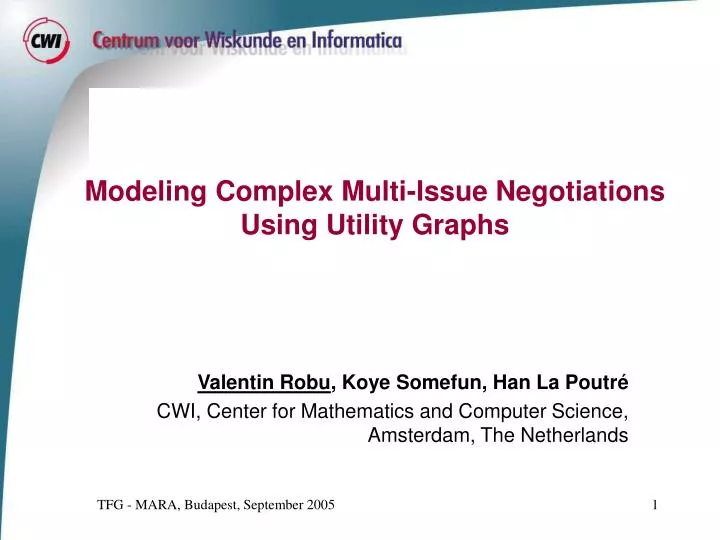 modeling complex multi issue negotiations using utility graphs