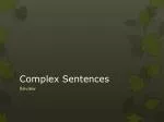 Complex Sentences