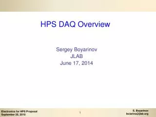 HPS DAQ Overview