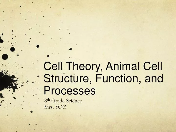cell theory animal cell structure function and processes