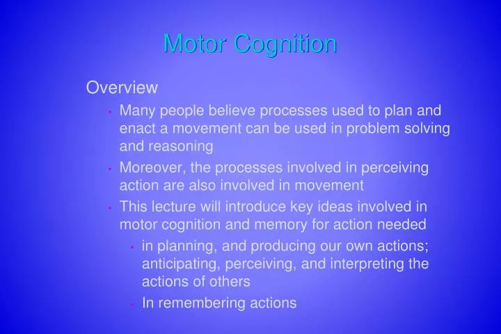 motor cognition