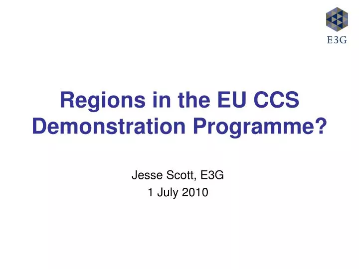 regions in the eu ccs demonstration programme