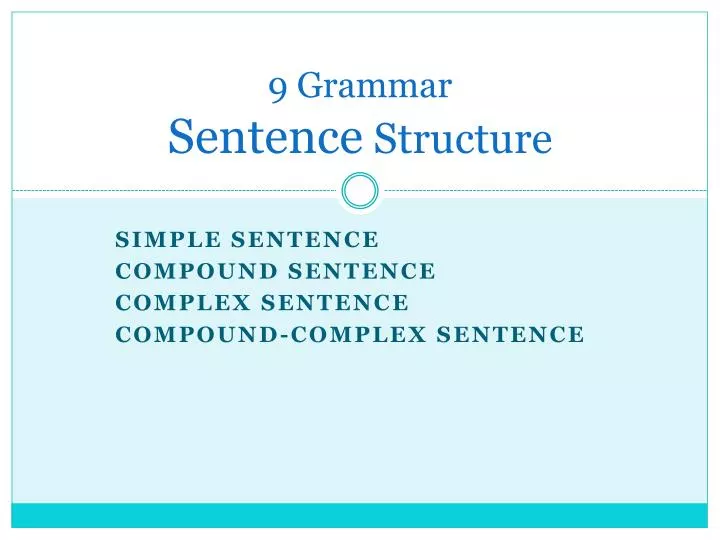 9 grammar sentence structure