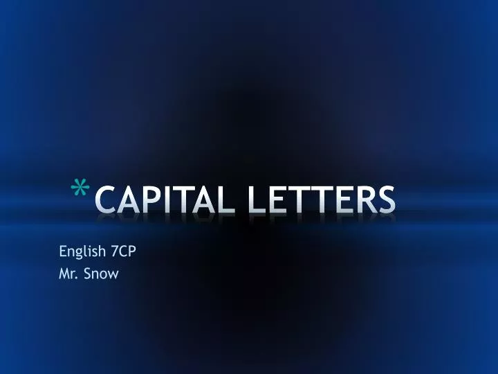 capital letters