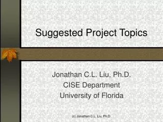 Suggested Project Topics