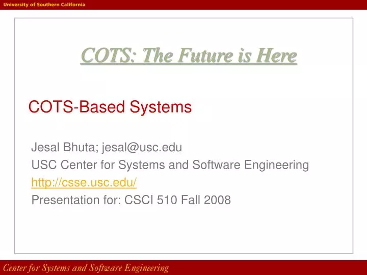 cots based systems