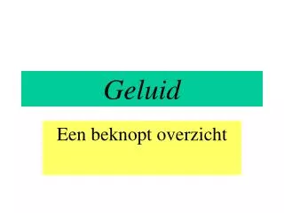 geluid