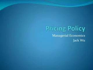 pricing policy