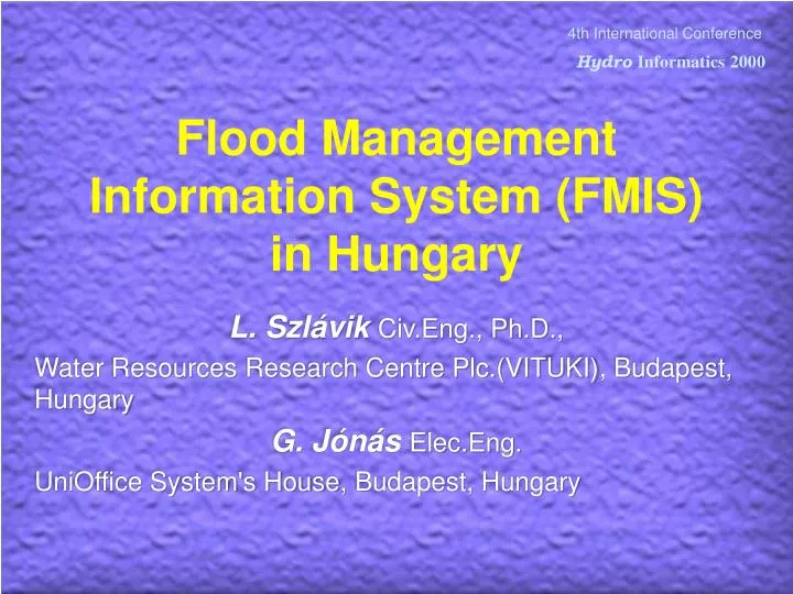 flood management information system fmis in hungary