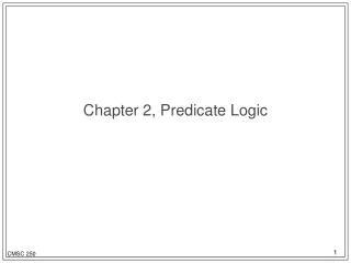 Chapter 2, Predicate Logic