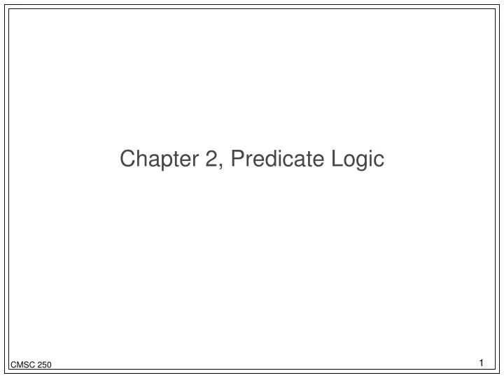chapter 2 predicate logic